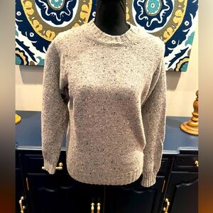 Avoca Ireland 100% Merino Wool sweater gray fleck pattern like new size medium